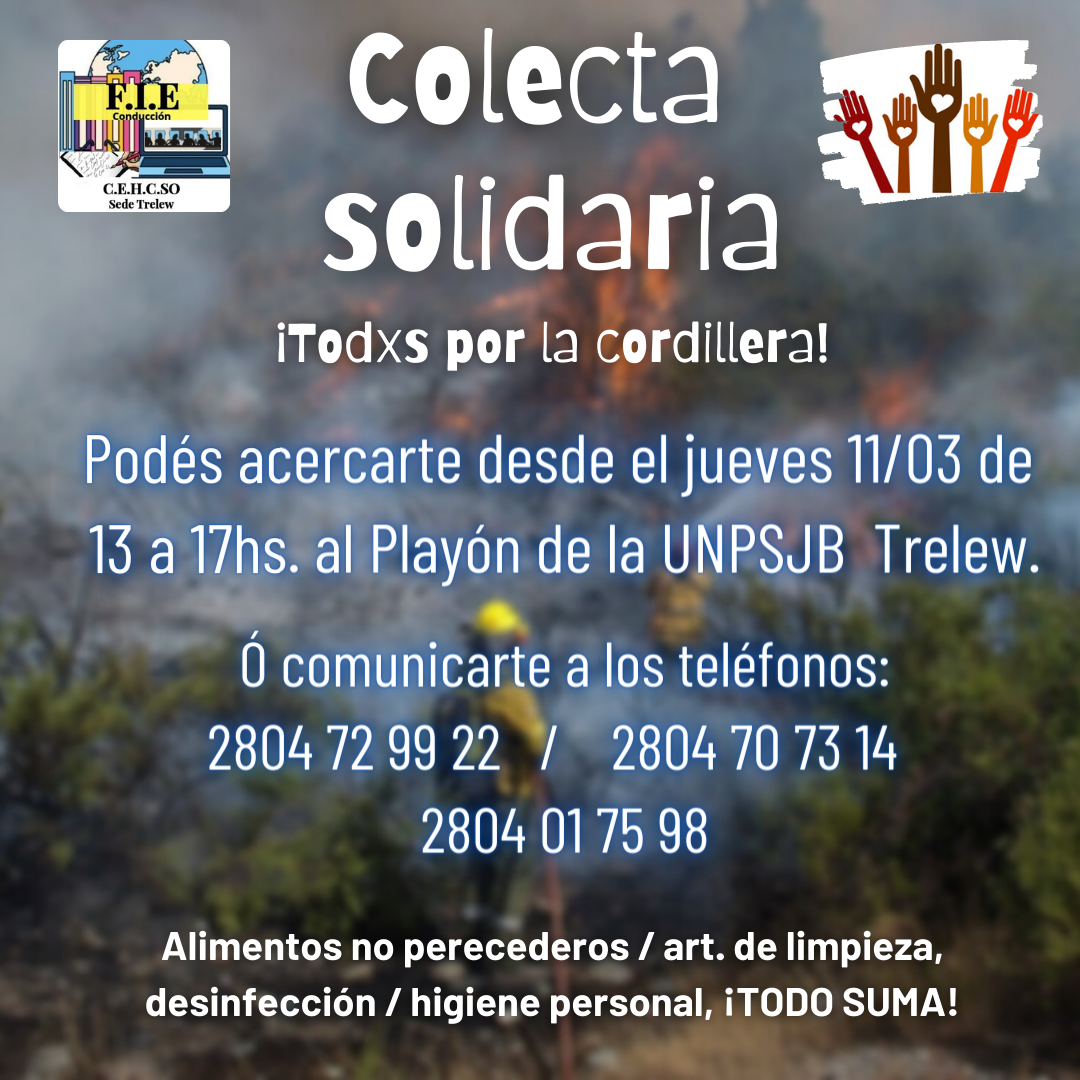 Trelew: Estudiantes solidarios se organizan para ayudar a la Cordillera