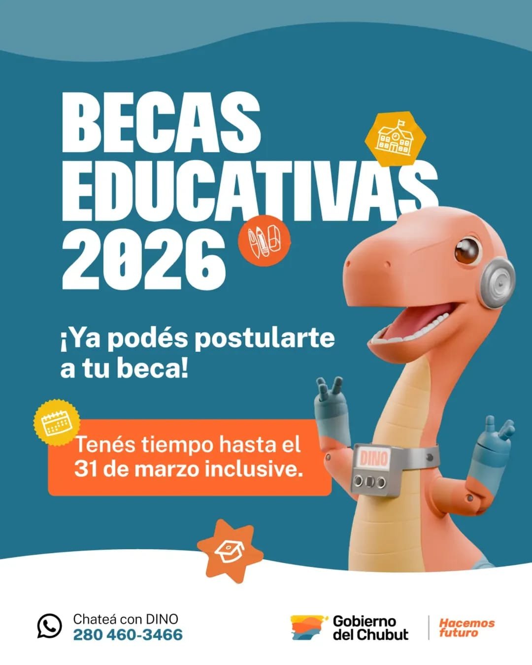 Chubut abrió la postulación a Becas Educativas 2026
