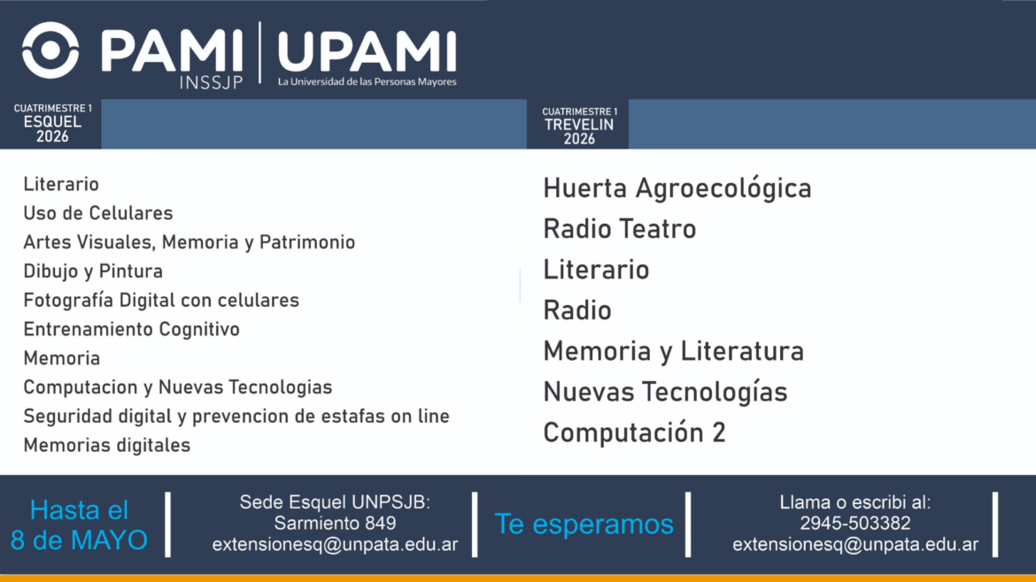 UPAMI: Iniciaron los talleres 2026 en Esquel y Trevelin