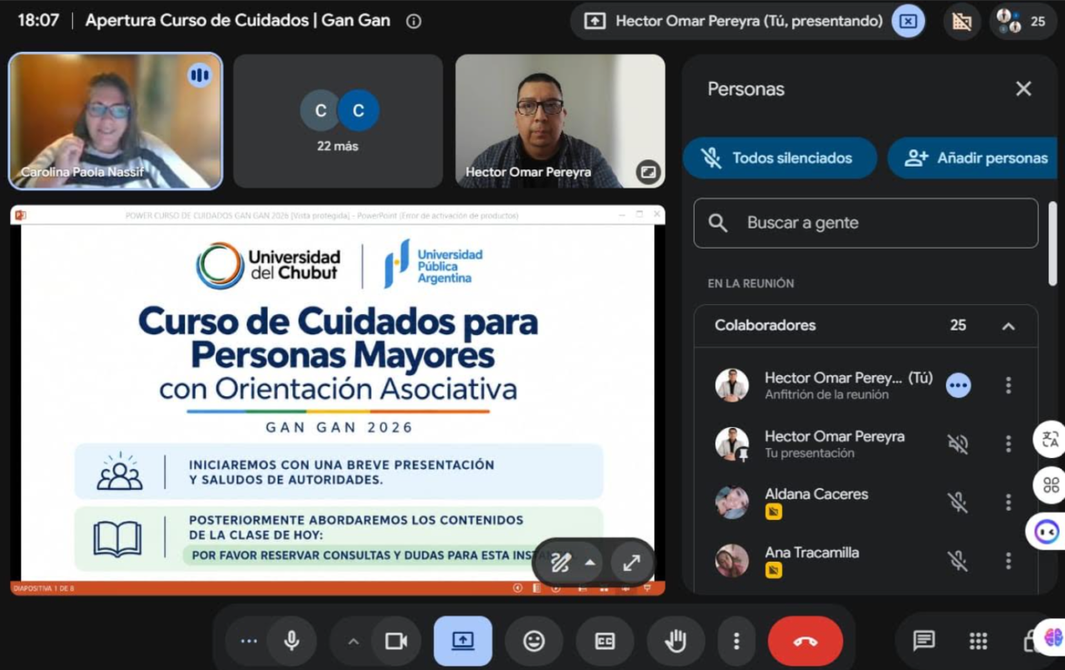 Universidad del Chubut: Iniciaron los cursos de Cuidados de Personas Mayores en Gan Gan y El Maitén